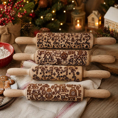 Christmas Rolling Pin Set In 10 Styles Varieties