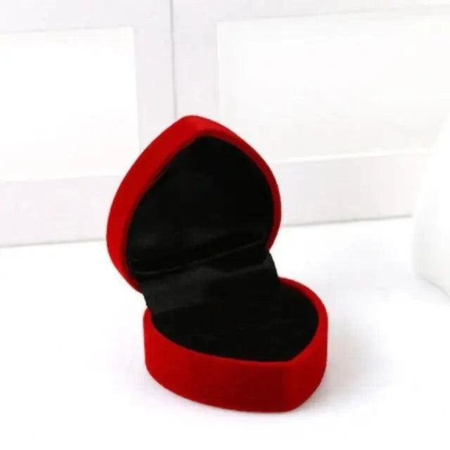 Red heart-shaped jewelry gift box with black interior, open lid, Stevvex STIL3742RSRBX on Tampa Home & Garden Store