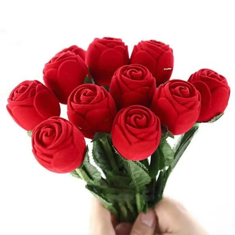 Red rose bouquet with multiple blooms and green stems on Tampa Home & Garden Store