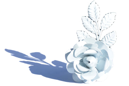 Vibhsa white rose napkin rings handcrafted set of 8, dining decor on Tampa Home & Garden Store