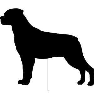 Rottweiler memorial lawn ornament black silhouette by Rustica Ornamentals on Tampa Home & Garden Store
