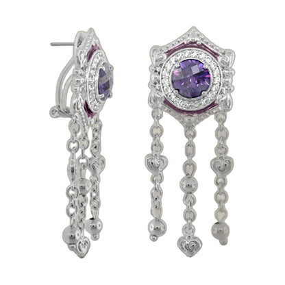 Royal Knight Amethyst and Gold Plated Earrings