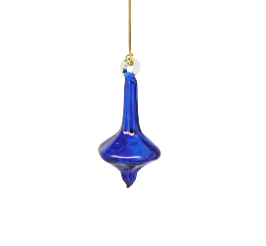 Blown Glass Teardrop Ornament - Cobalt - Low Bulge - Tampa Home & Garden Store