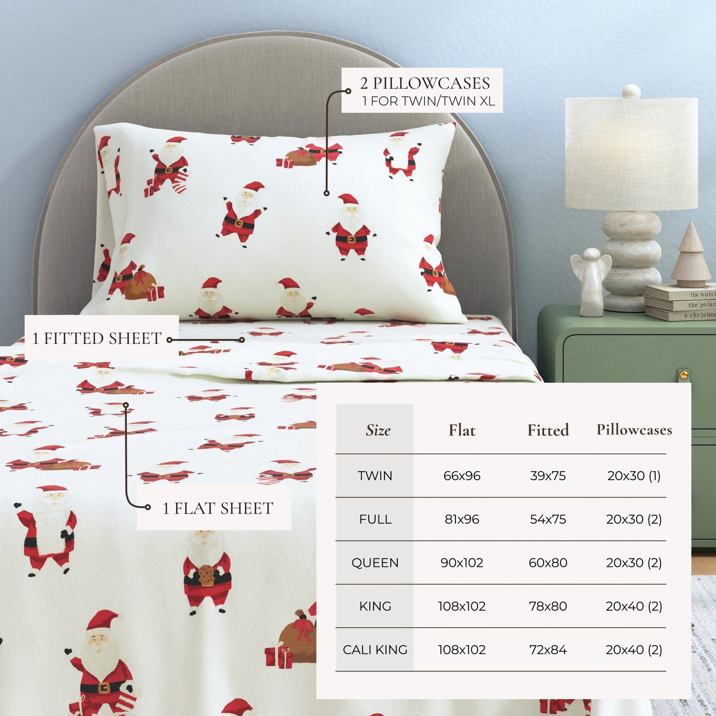 Turkish Cotton And Christmas Flannel Sheet Set