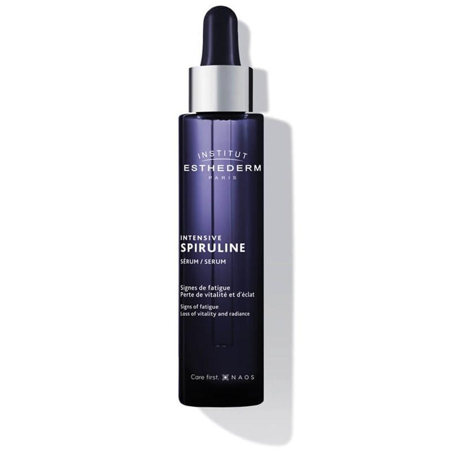 Institut Esthederm Intensive Spiruline Serum 30ml dark blue glass bottle with dropper on Tampa Home & Garden Store