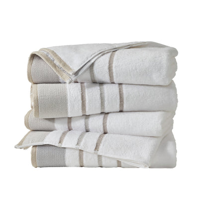 Soft Cotton Bath Towel Set and Stripe Detail