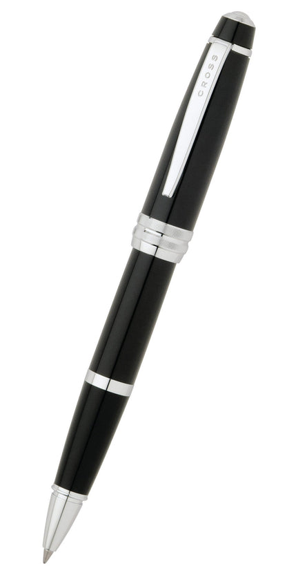 Bailey Black Lacquer Rollerball Pen by Cross, silver clip on Tampa Home & Garden Store