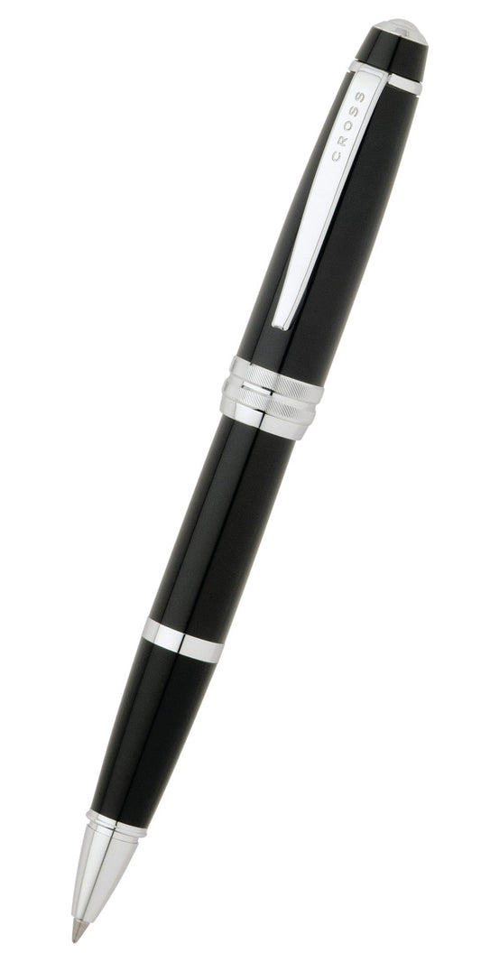 Bailey Black Lacquer Rollerball Pen by Cross, silver clip on Tampa Home & Garden Store