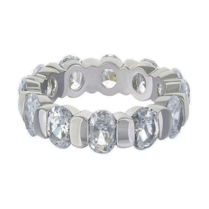 925 sterling silver eternity ring with bar-set oval stones around the band on Tampa Home & Garden Store