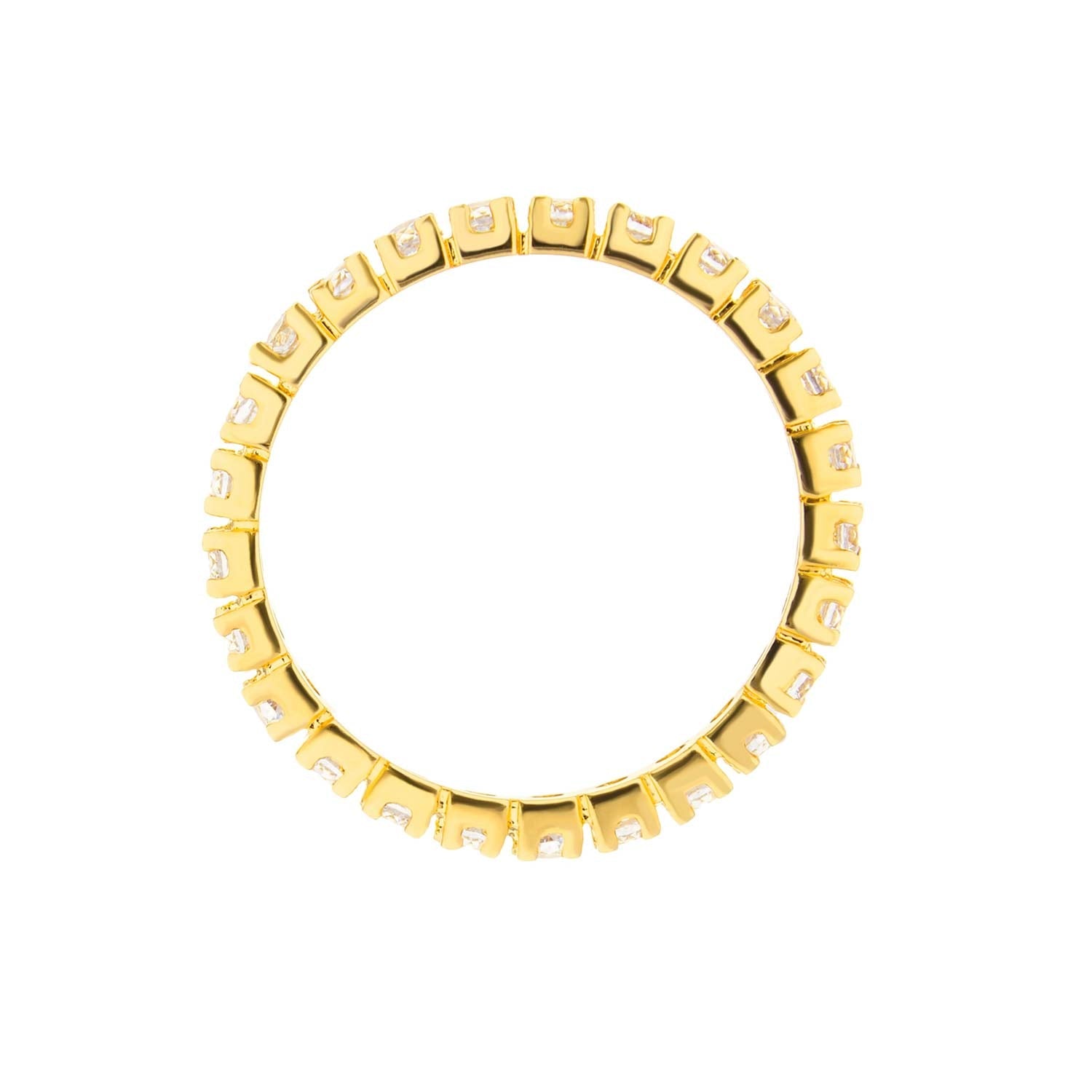 Glamour Pave .925 Ring by Lauren G Adams, gold-tone band with pavé diamonds on Tampa Home & Garden Store