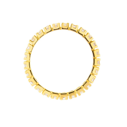 Glamour Pave .925 Ring by Lauren G Adams, gold-tone band with pavé diamonds on Tampa Home & Garden Store