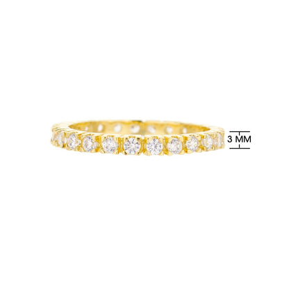 Glamour Pave .925 Ring, gold-tone pavé diamond band, 3mm wide on Tampa Home & Garden Store