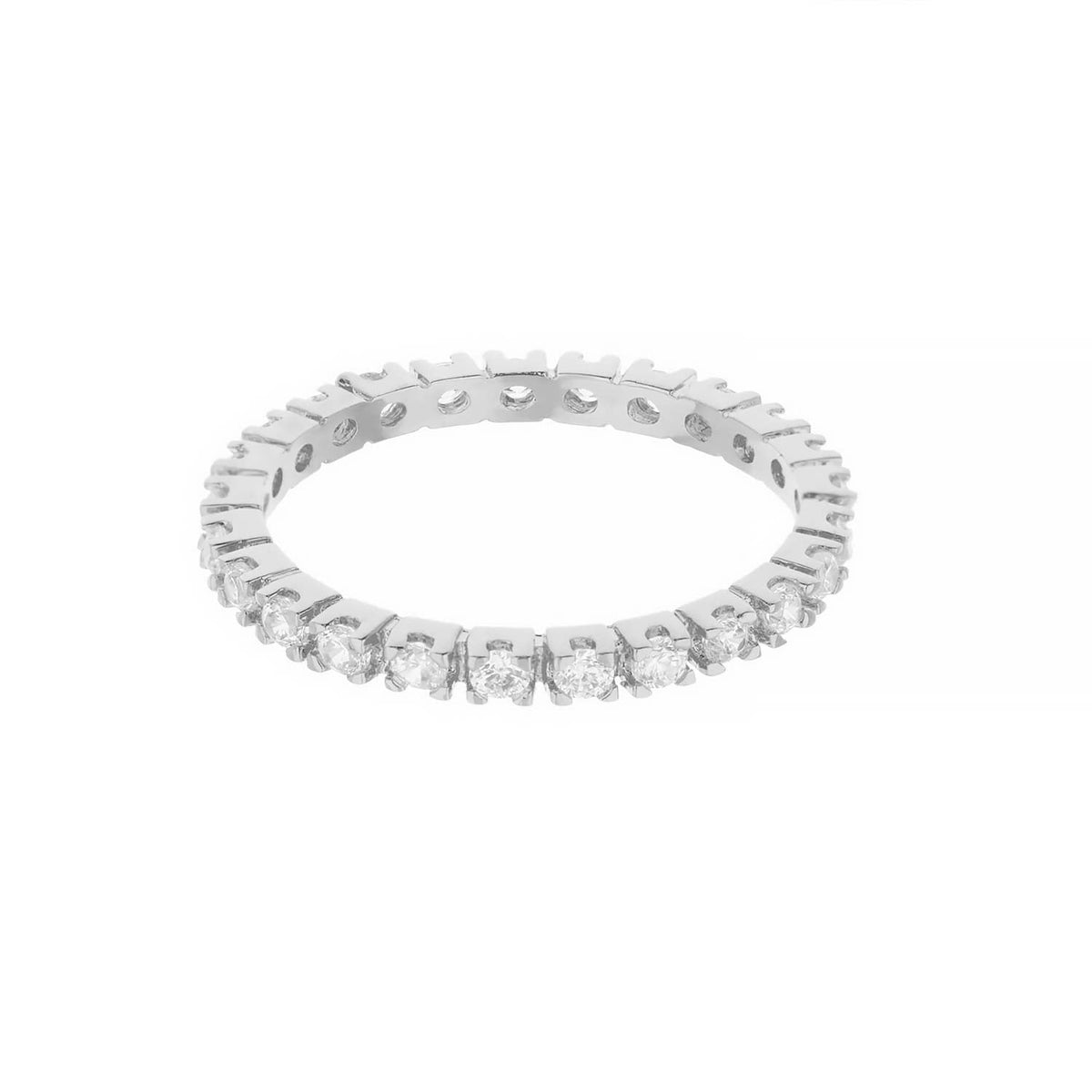 Glamour Pave .925 Ring with pavé diamonds on a sterling silver band on Tampa Home & Garden Store