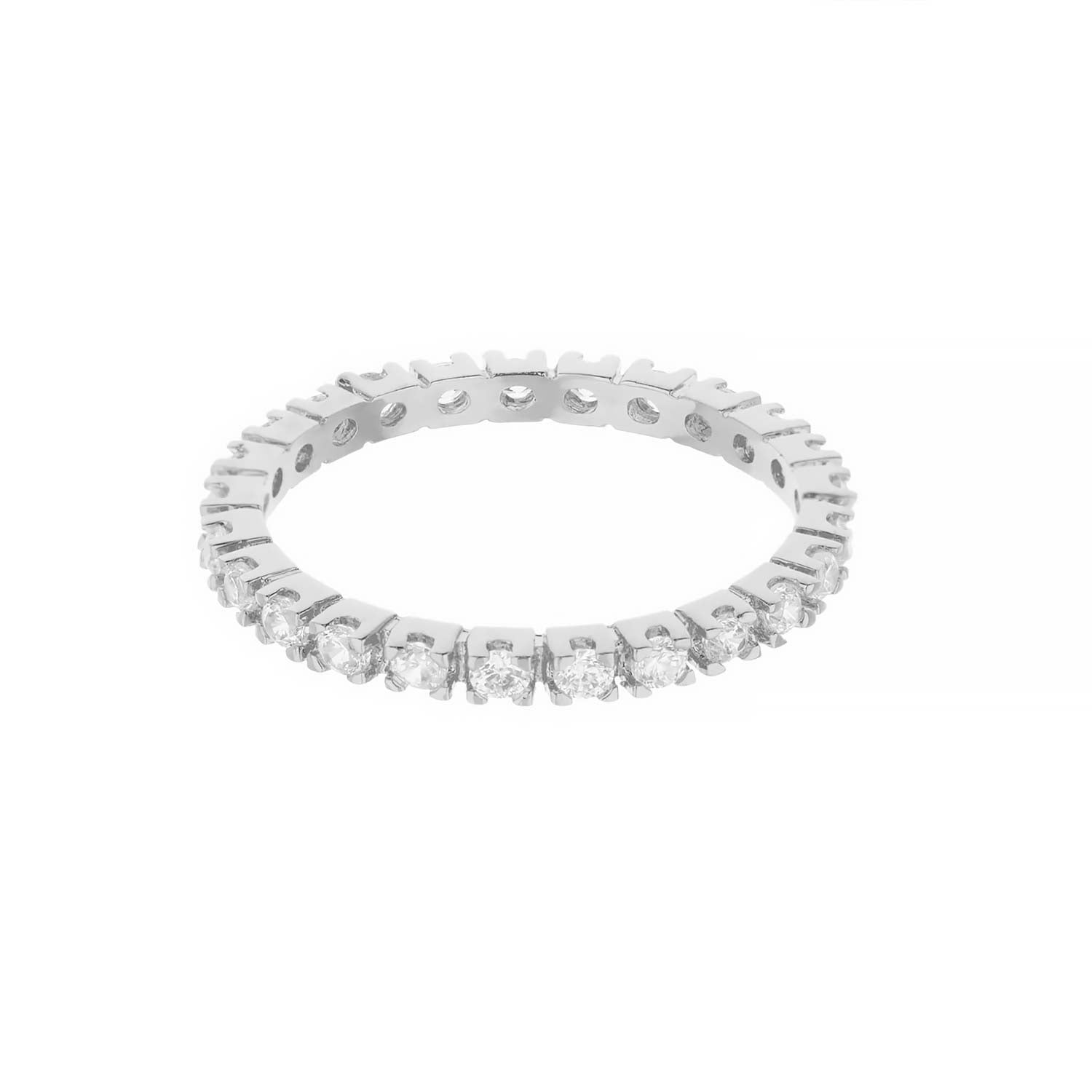 Glamour Pave .925 Ring with pavé diamonds on a sterling silver band on Tampa Home & Garden Store
