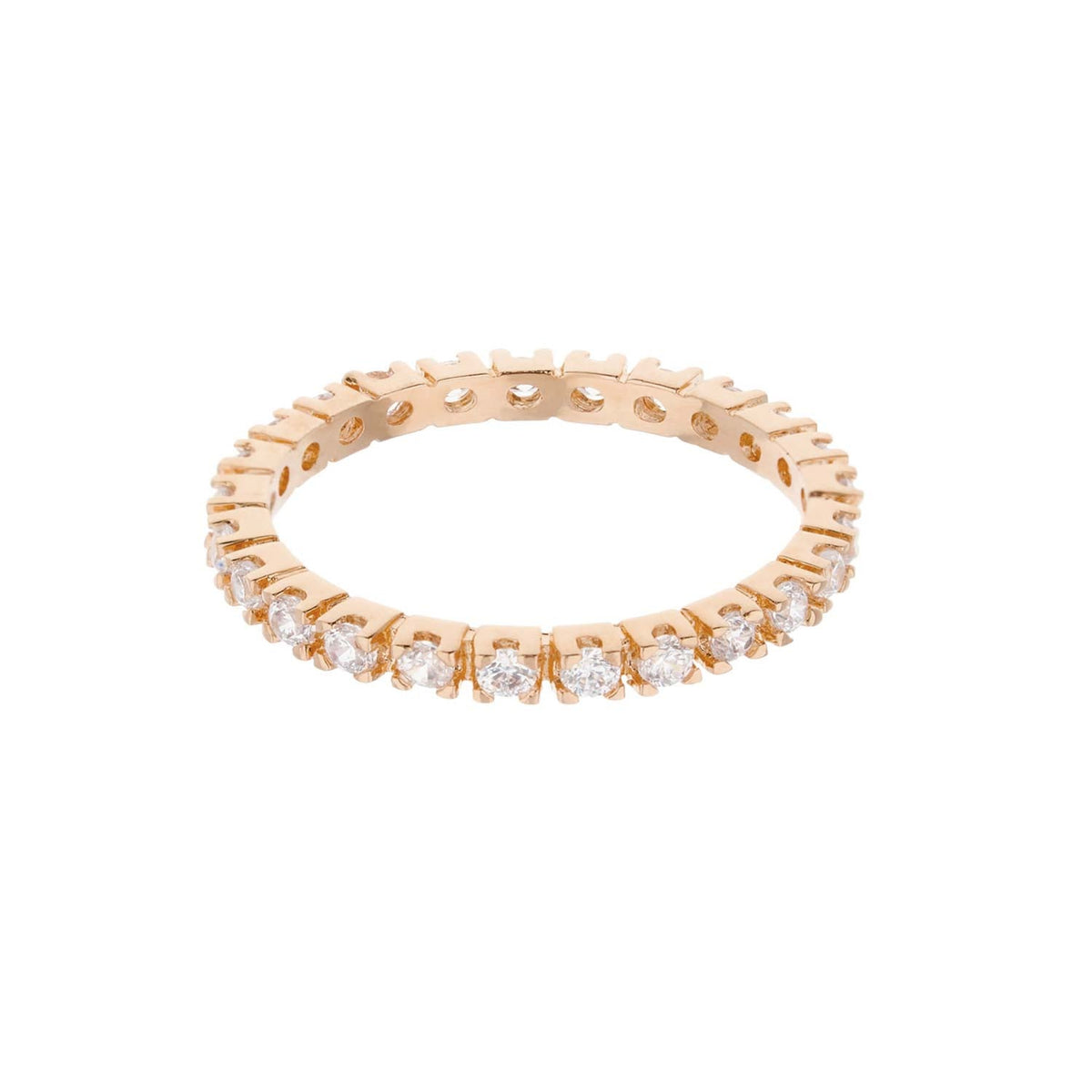 Glamour Pave .925 Ring by Lauren G Adams, rose-gold tone band with pave diamonds on Tampa Home & Garden Store