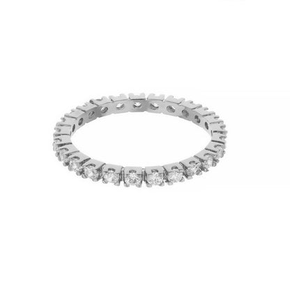 Glamour Pave .925 Ring by Lauren G Adams, sterling silver band with pavé stones on Tampa Home & Garden Store