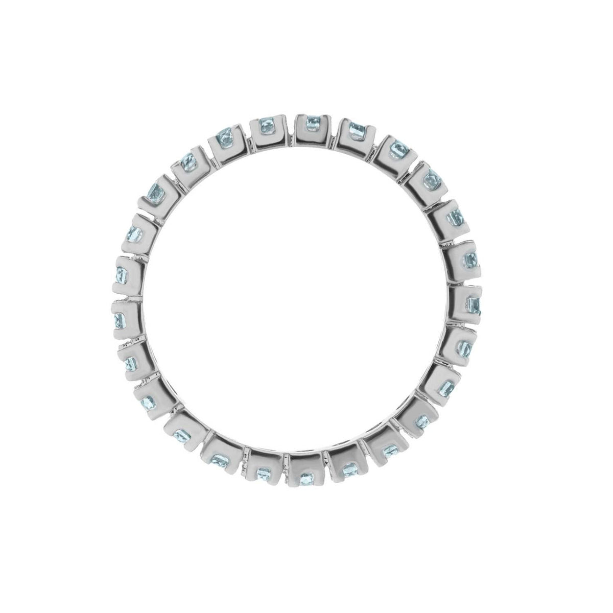 Rhodium Sterling Silver Pave Eternity Ring