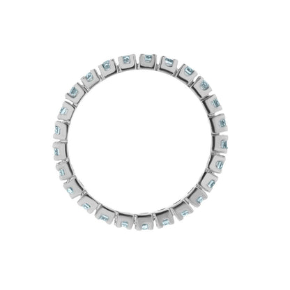 Rhodium Sterling Silver Pave Eternity Ring