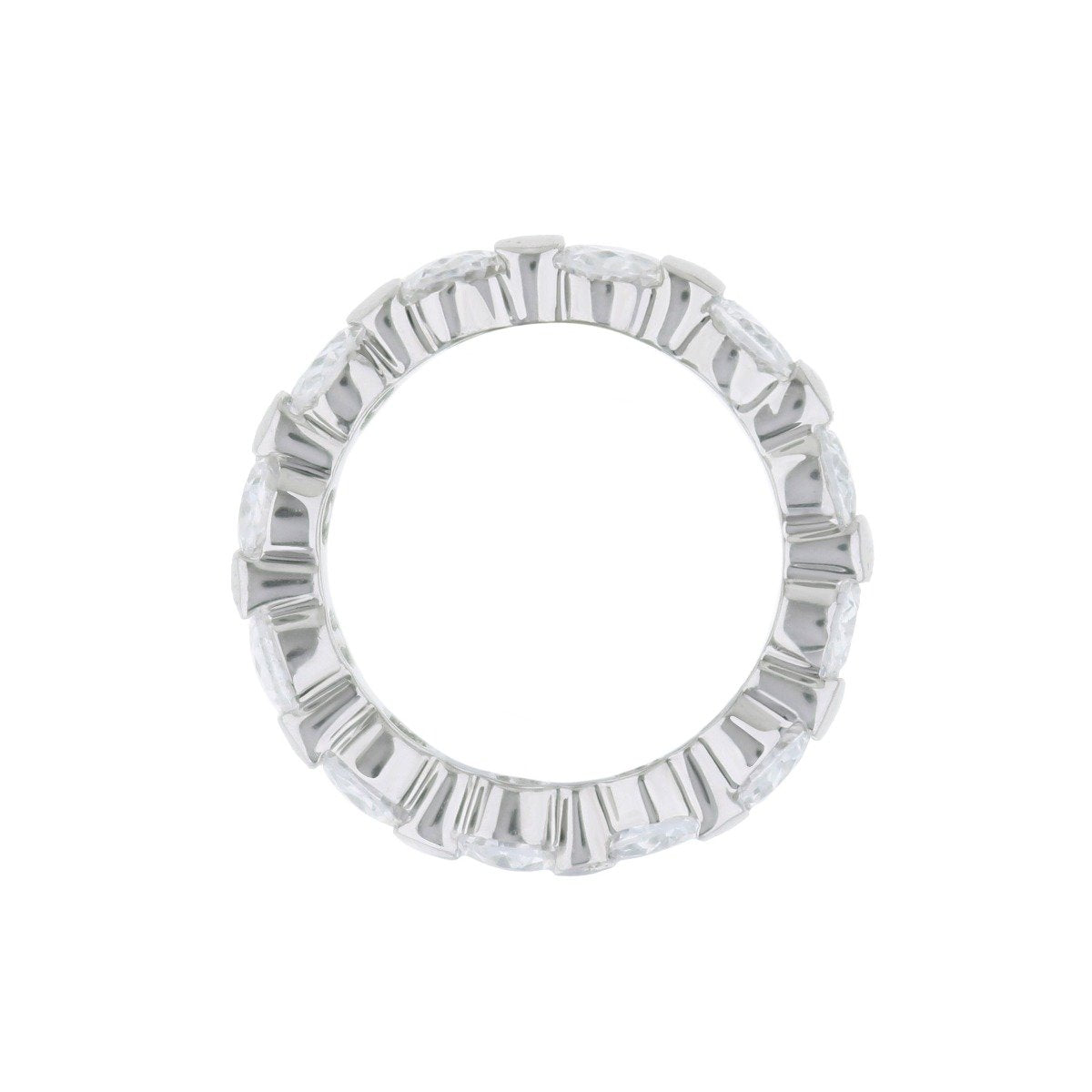 925 Sterling Silver Eternity Band - Bar-Set Oval ring with clear stones by Lauren G Adams on Tampa Home & Garden Store