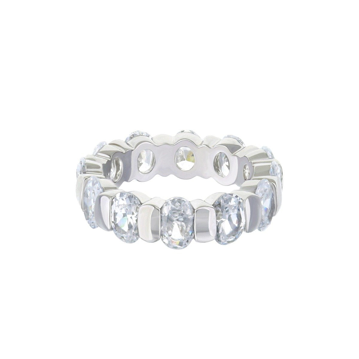 925 Eternity Band Bar-Set Oval ring by Lauren G Adams with stones on Tampa Home & Garden Store