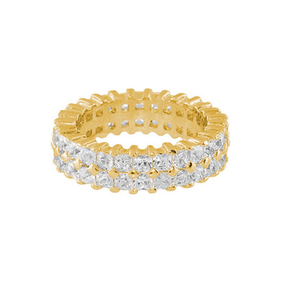 925 Double Row Eternity Band ring in gold-tone with diamonds by Lauren G Adams on Tampa Home & Garden Store
