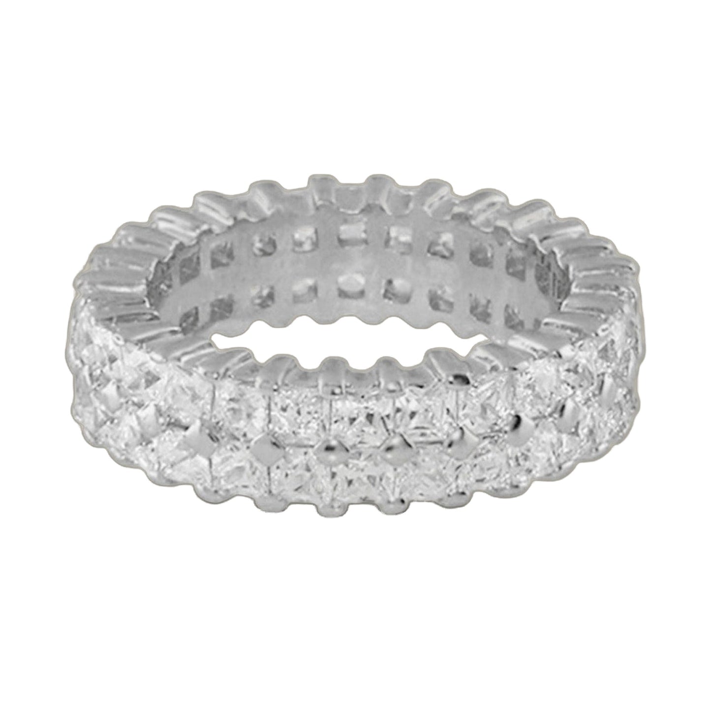 925 double row eternity band ring in silver with textured edge Lauren G Adams on Tampa Home & Garden Store