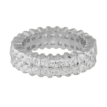 925 double row eternity band ring in silver with textured edge Lauren G Adams on Tampa Home & Garden Store