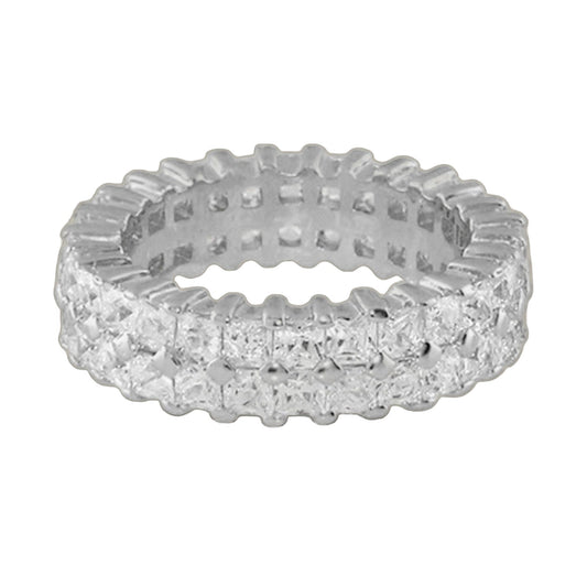925 double row eternity band ring in silver with textured edge Lauren G Adams on Tampa Home & Garden Store