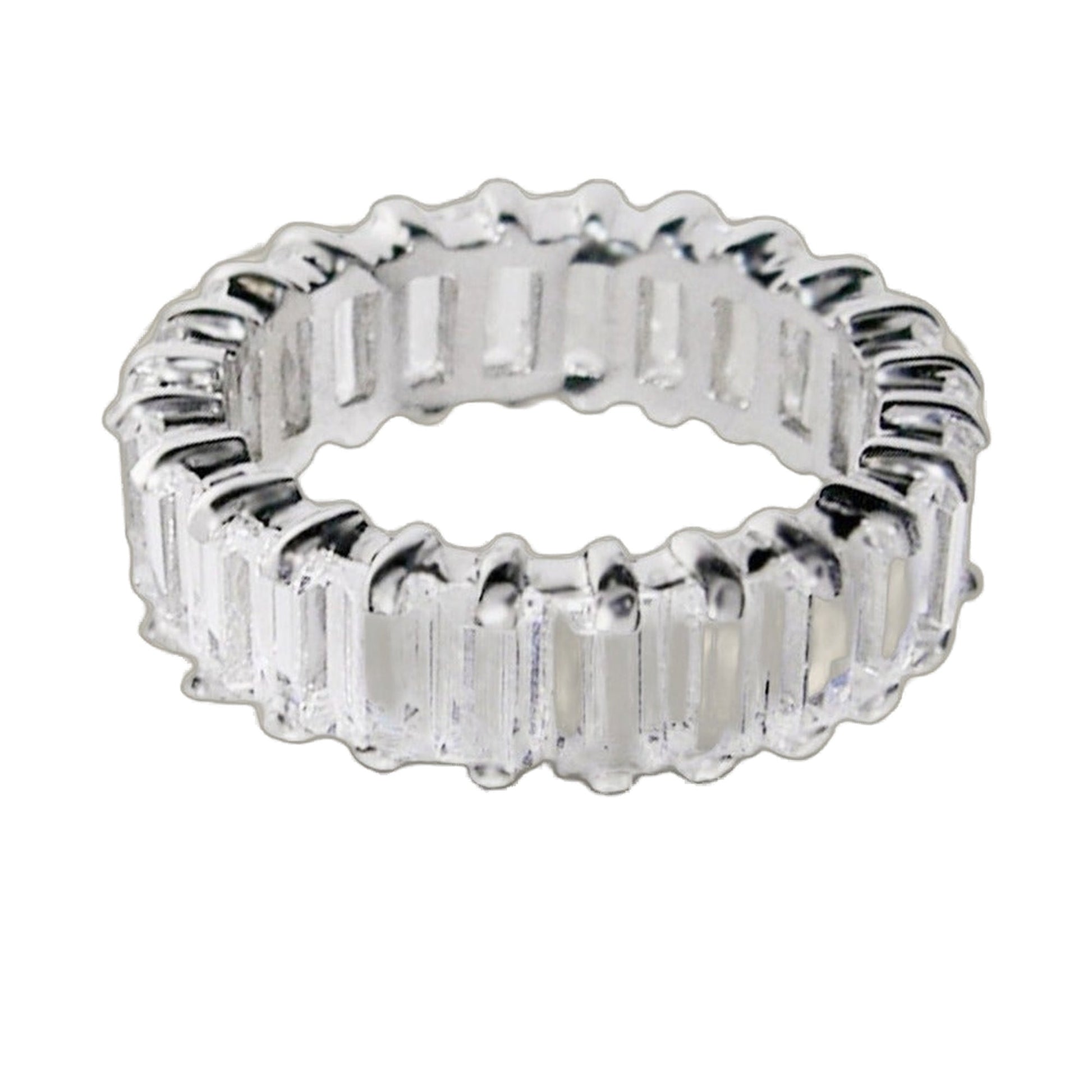 Glamour pave eternity band - baguette row ring in silver tone metal, Lauren G Adams on Tampa Home & Garden Store