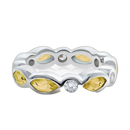 925 Eternity Band by Lauren G Adams, silver ring with yellow marquise gems on Tampa Home & Garden Store