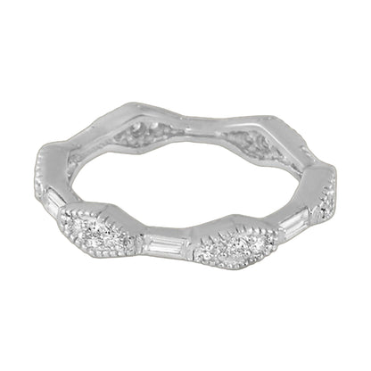 Pave Sterling Silver Eternity Ring by Lauren G Adams, curved pave band on Tampa Home & Garden Store