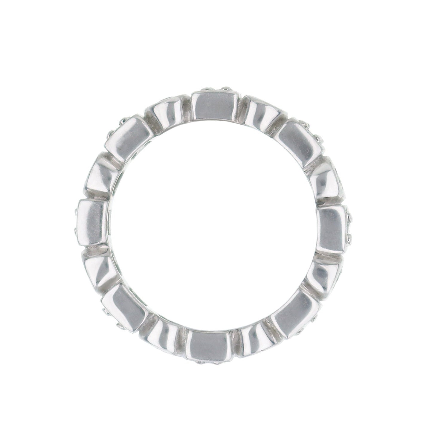 Ring 925 Eternity Band by Lauren G Adams, sterling silver with square faceted link segments on Tampa Home & Garden Store