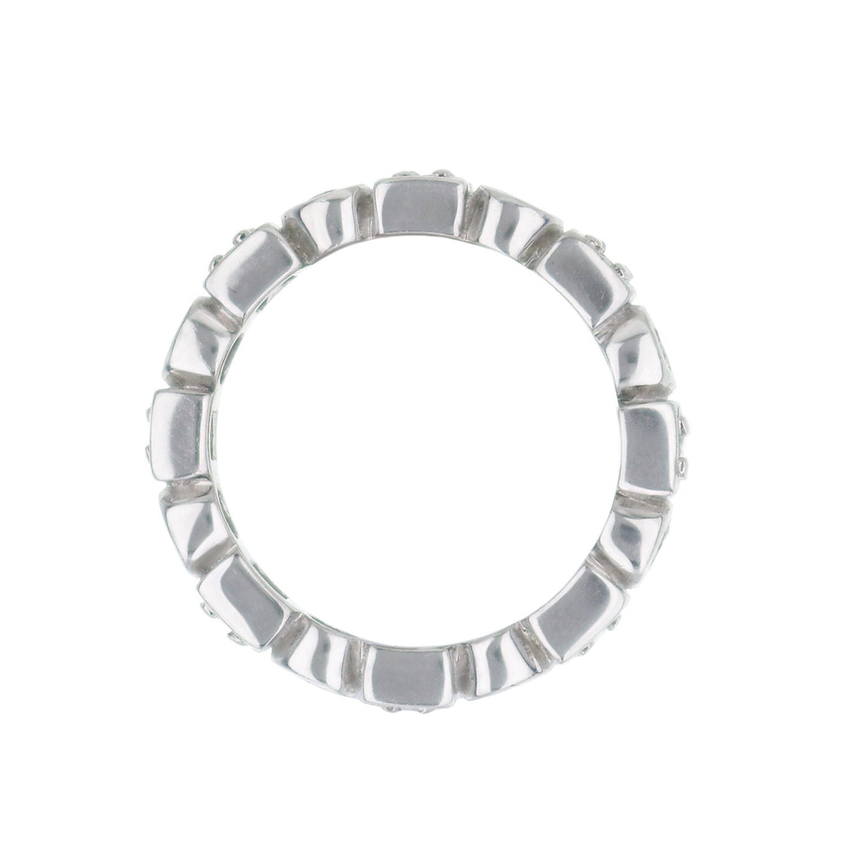 Ring 925 Eternity Band by Lauren G Adams, sterling silver with square faceted link segments on Tampa Home & Garden Store