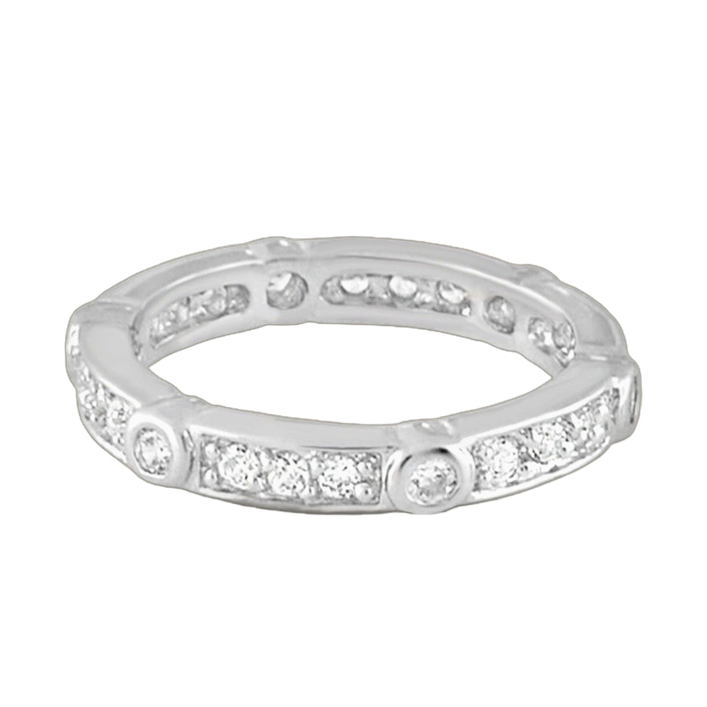 Pave Sterling Silver Eternity Ring Lauren G Adams with pavé stones around the band on Tampa Home & Garden Store