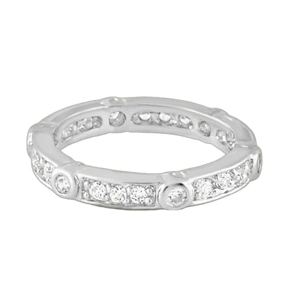 Pave Sterling Silver Eternity Ring Lauren G Adams with pavé stones around the band on Tampa Home & Garden Store