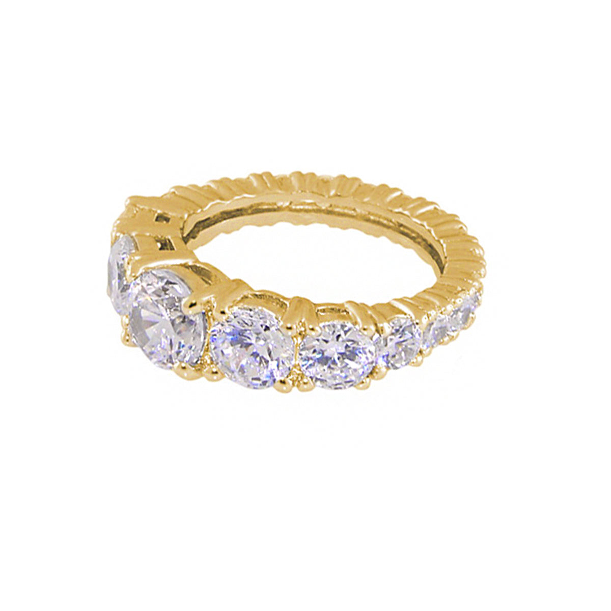Glamour Pave Eternity Band ring, gold-tone with five clear stones, Lauren G Adams on Tampa Home & Garden Store