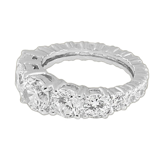 Glamour Pave Eternity Band ring in 925 sterling silver with pave diamonds around the band on Tampa Home & Garden Store