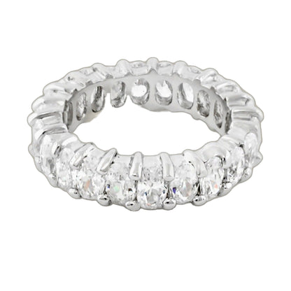 Glamour Pave Eternity Band by Lauren G Adams, oval crystal row in silver-tone metal on Tampa Home & Garden Store