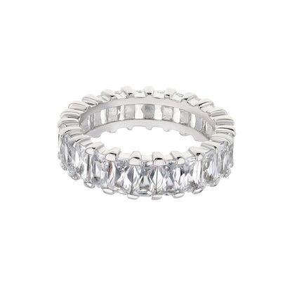 925 sterling silver eternity ring by Lauren G Adams with bar-set baguette stones on Tampa Home & Garden Store