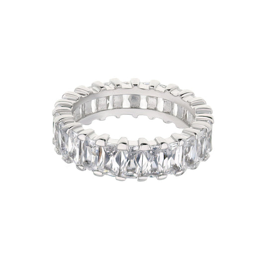 925 sterling silver eternity ring by Lauren G Adams with bar-set baguette stones on Tampa Home & Garden Store