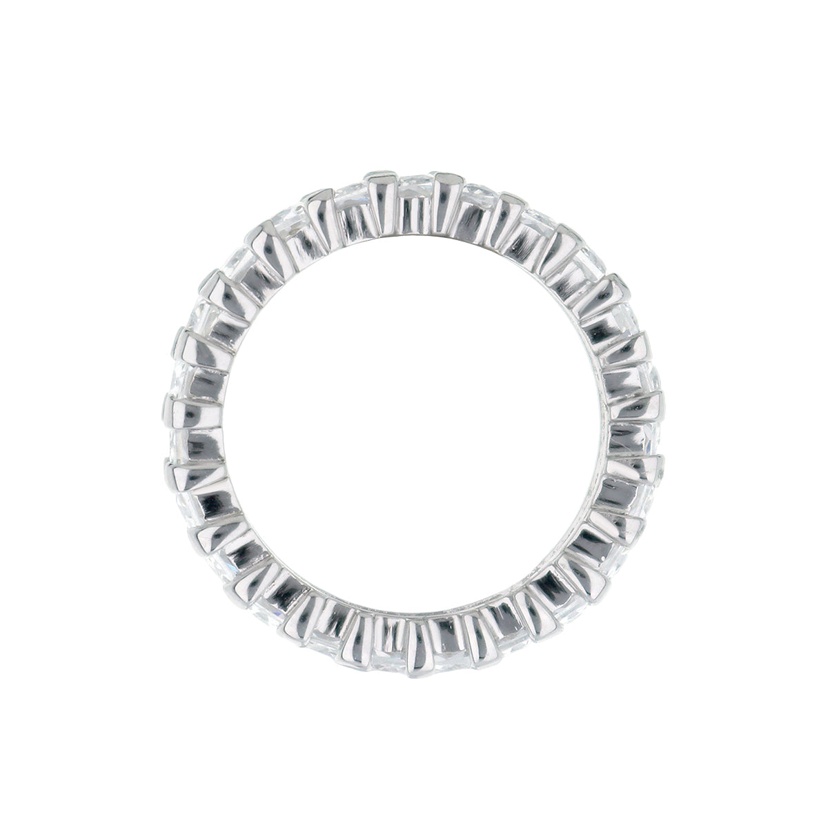 Lauren G Adams 925 sterling silver eternity ring with bar-set baguette stones on Tampa Home & Garden Store