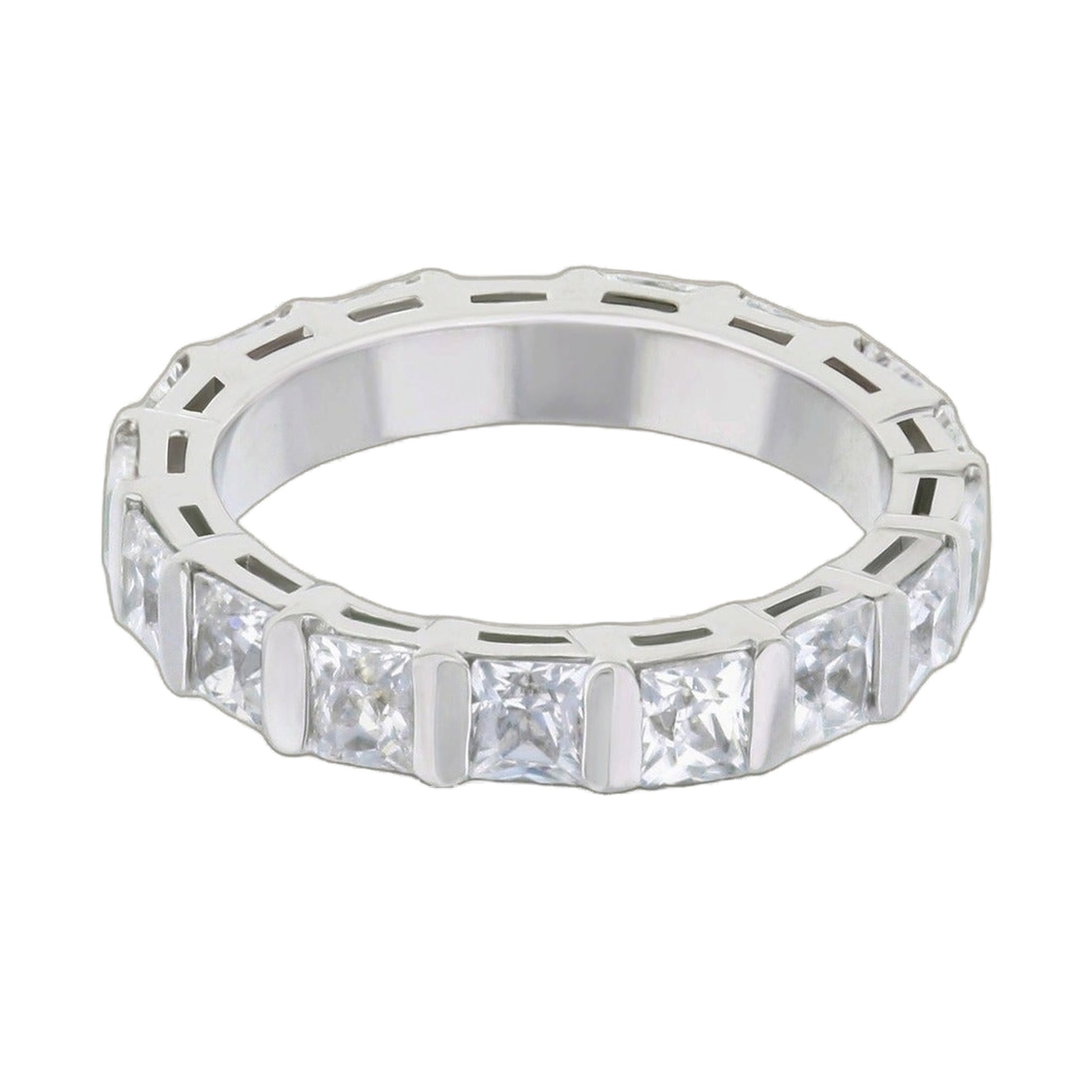 925 sterling silver eternity band with square-cut diamonds by Lauren G Adams on Tampa Home & Garden Store