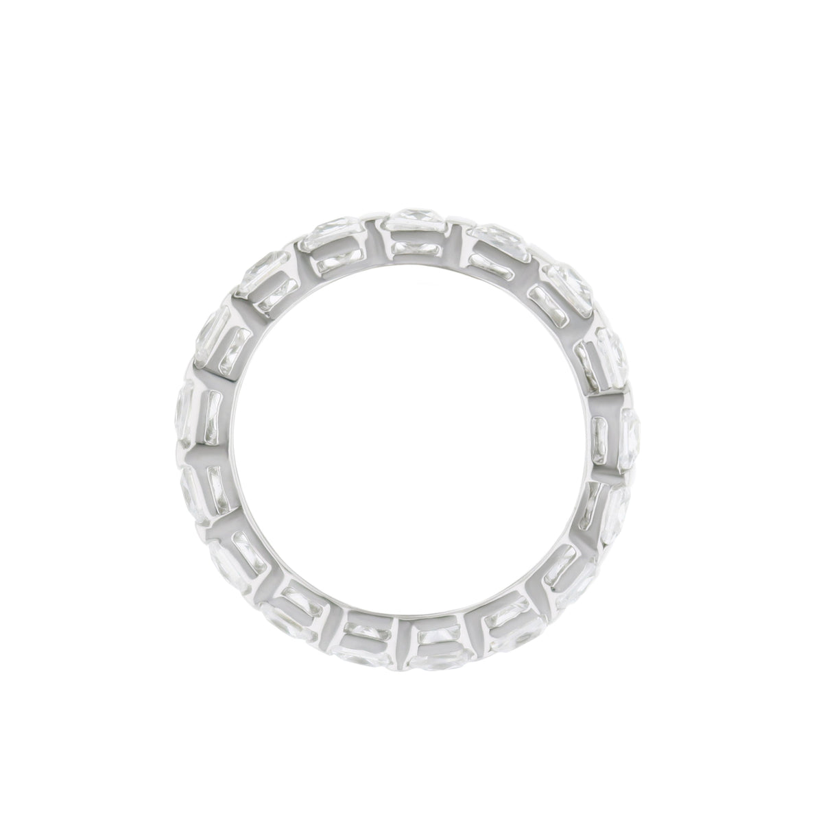925 Eternity Band in sterling silver with rectangular baguette-cut accents, Lauren G Adams on Tampa Home & Garden Store