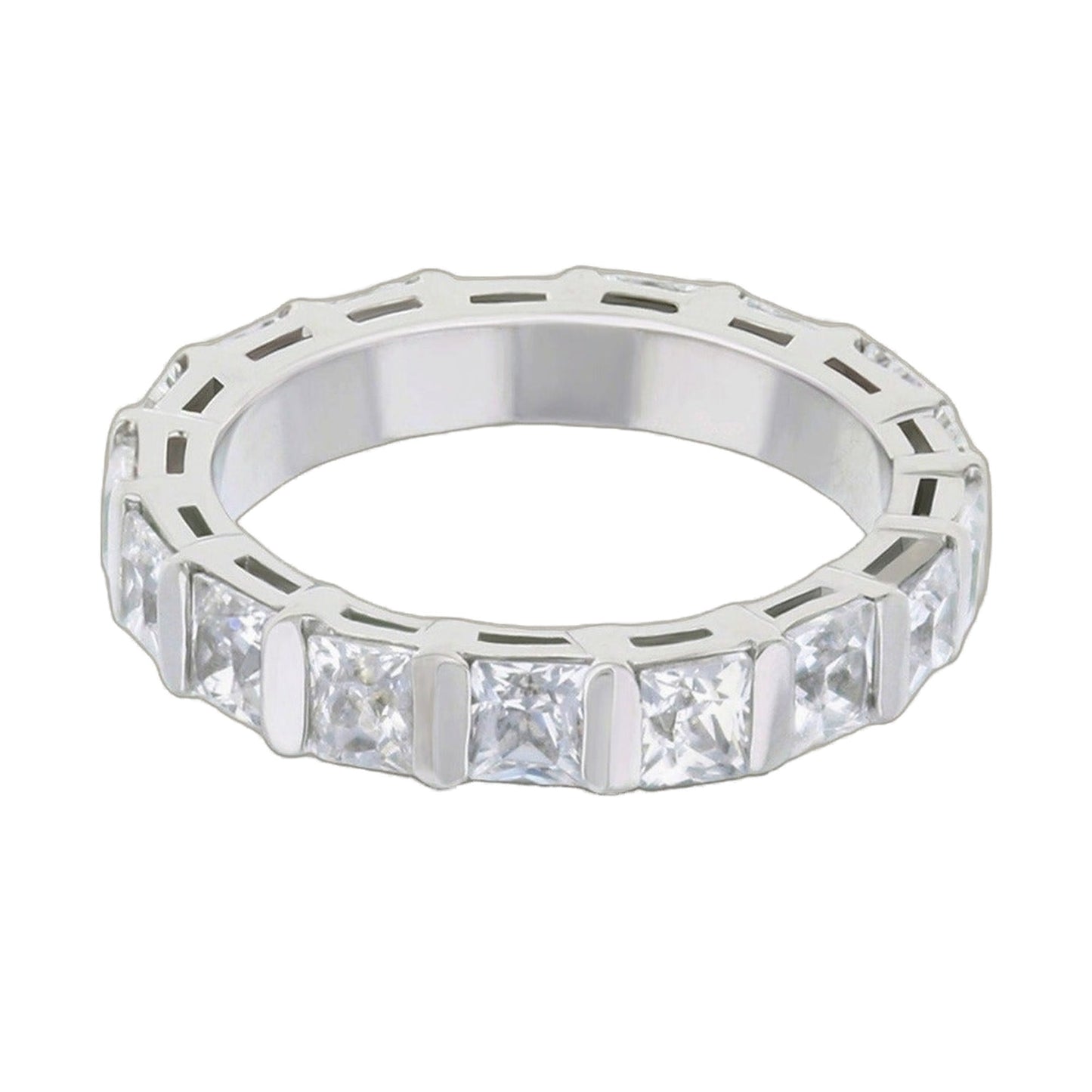 925 Eternity Band ring by Lauren G Adams in sterling silver with princess-cut stones on Tampa Home & Garden Store