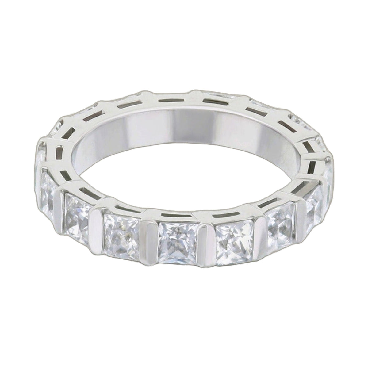 925 Eternity Band ring by Lauren G Adams in sterling silver with princess-cut stones on Tampa Home & Garden Store