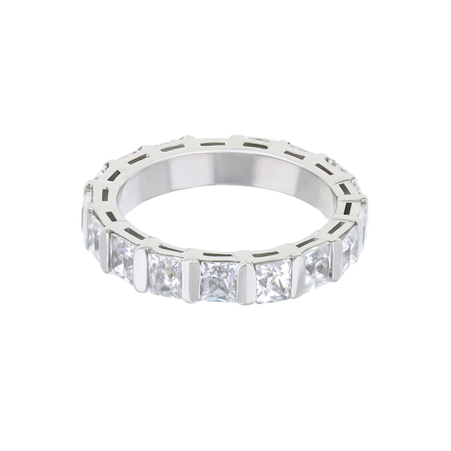 925 Eternity Band ring by Lauren G Adams in sterling silver with princess-cut stones on Tampa Home & Garden Store