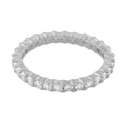 Pave Sterling Silver Eternity Ring by Lauren G Adams with a textured pave band on Tampa Home & Garden Store