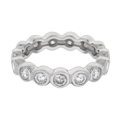 925 Eternity Band — Bezel Round, Lauren G Adams sterling silver ring with bezel-set round stones on Tampa Home & Garden Store
