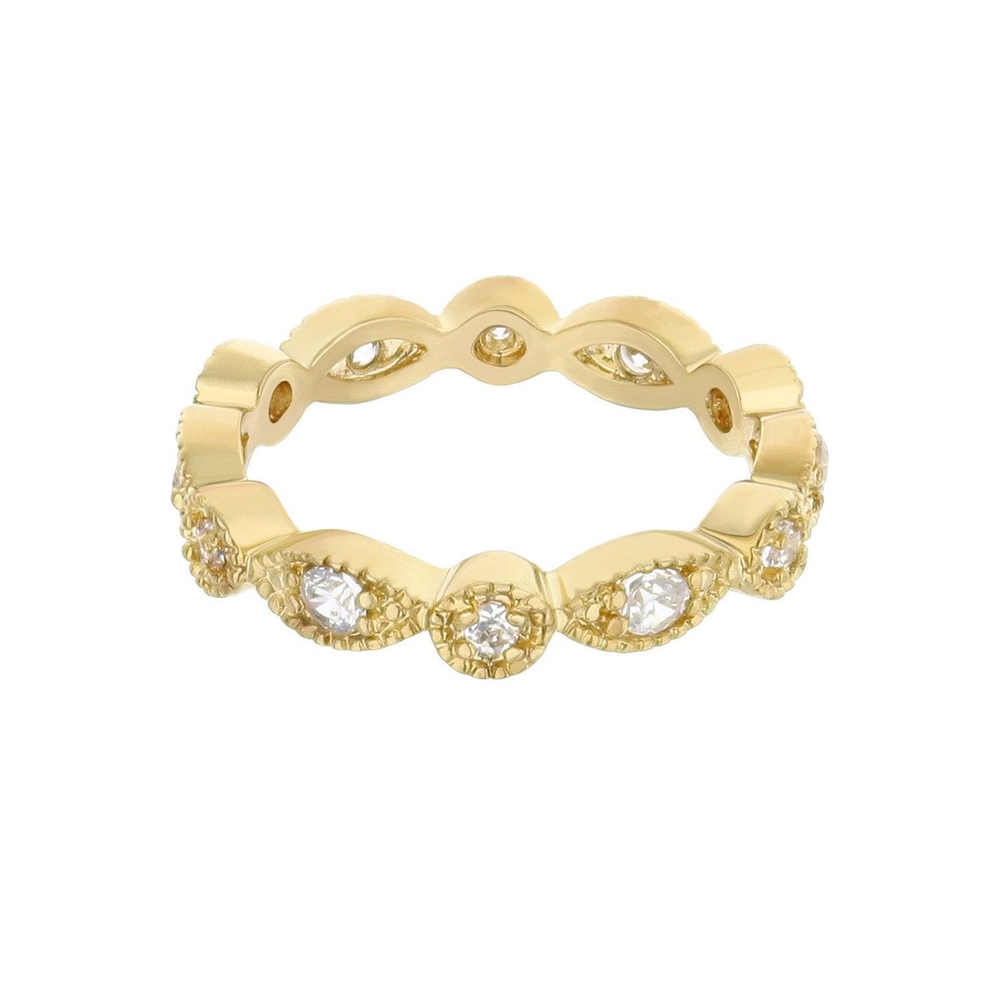 Glamour pave eternity ring gold-tone with pavé-set diamonds around the band on Tampa Home & Garden Store