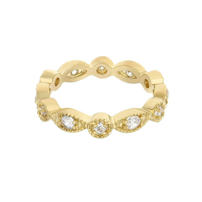 Glamour pave eternity ring gold-tone with pavé-set diamonds around the band on Tampa Home & Garden Store